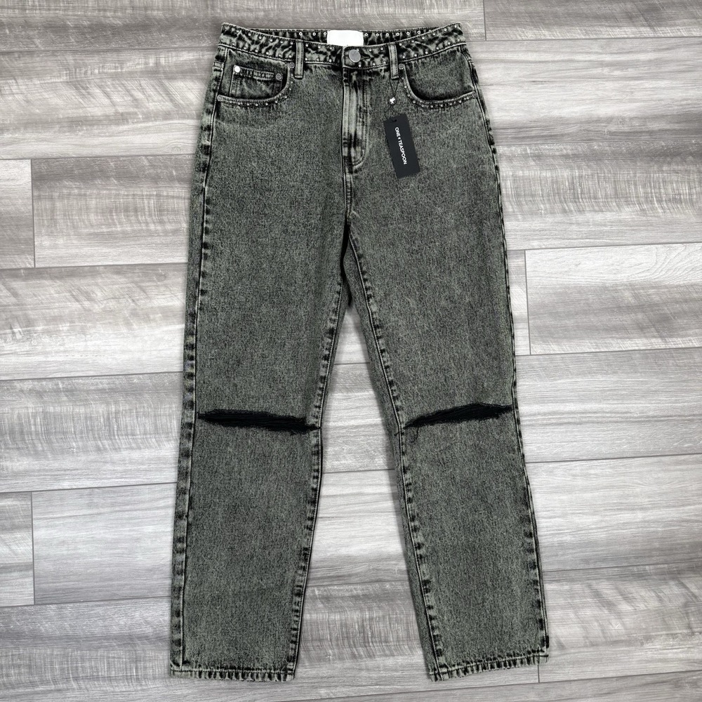 Free People x One Teaspoon Awesome Baggies Jeans Black Khaki Size 31 NWT $148‎ - Picture 6 of 15